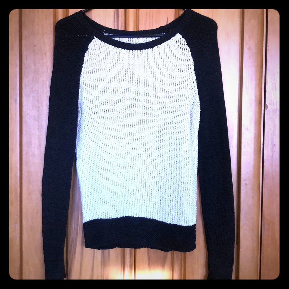 Loft Black and White Knitted Sweater